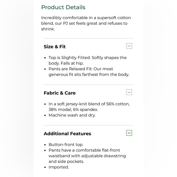 NWT LL Bean navy blue pajamas - Picture 2 of 8